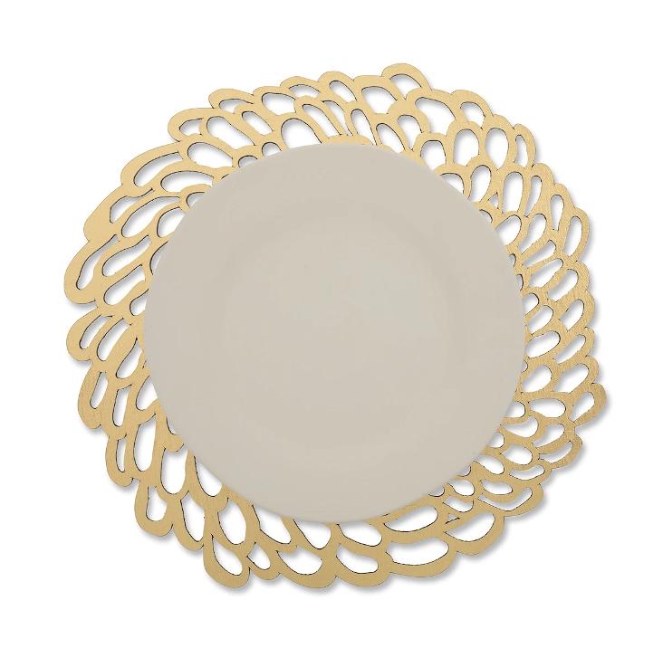 LACEMAT ROUND GOLD