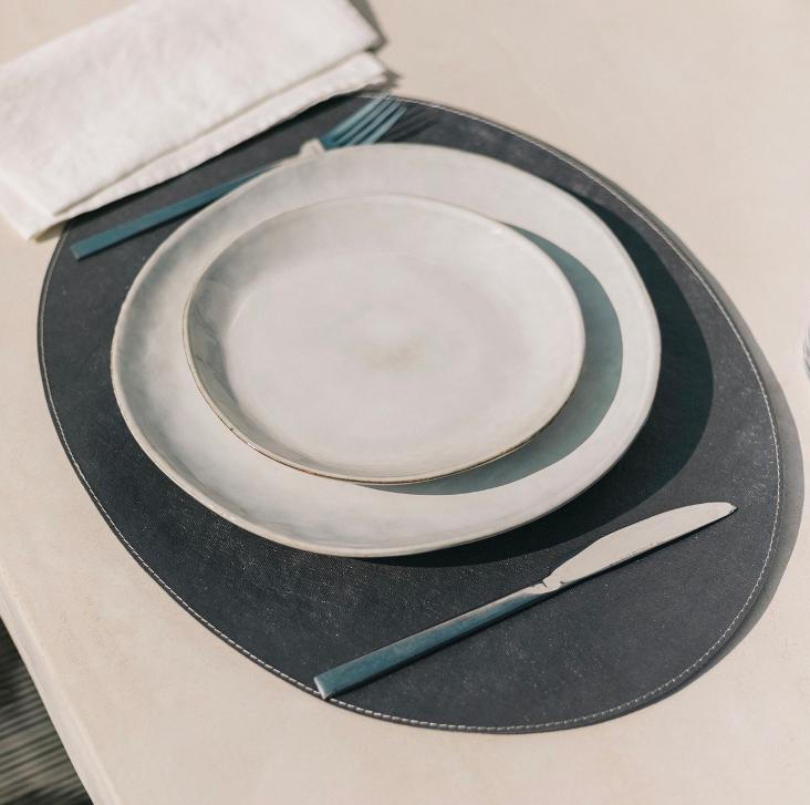 PLACEMAT OVAL TEC DARK GREY